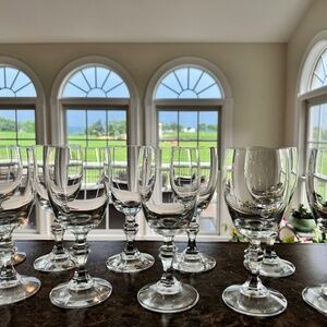 Set of 11 Vintage Belfor Xenia Crystal Wine Glasses, Water Goblet, 7"